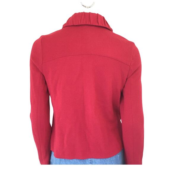 COLDWATER CREEK Double Breasted Wool Blend Sweater in Red SZ S - Picture 5 of 9